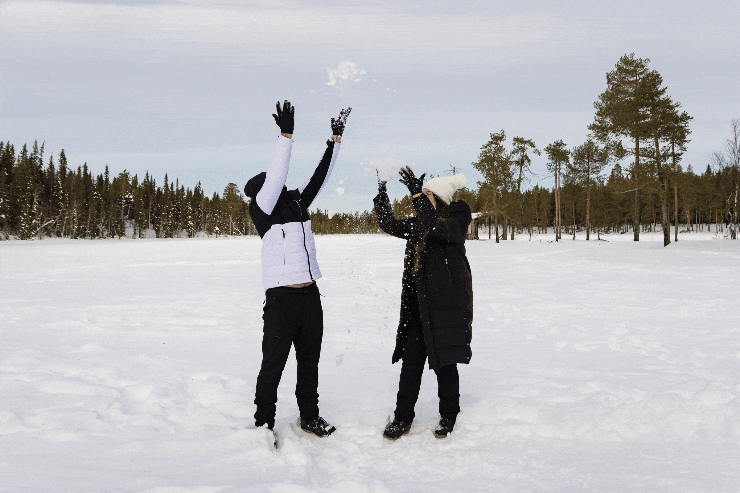 gif neige Luosto seance couple