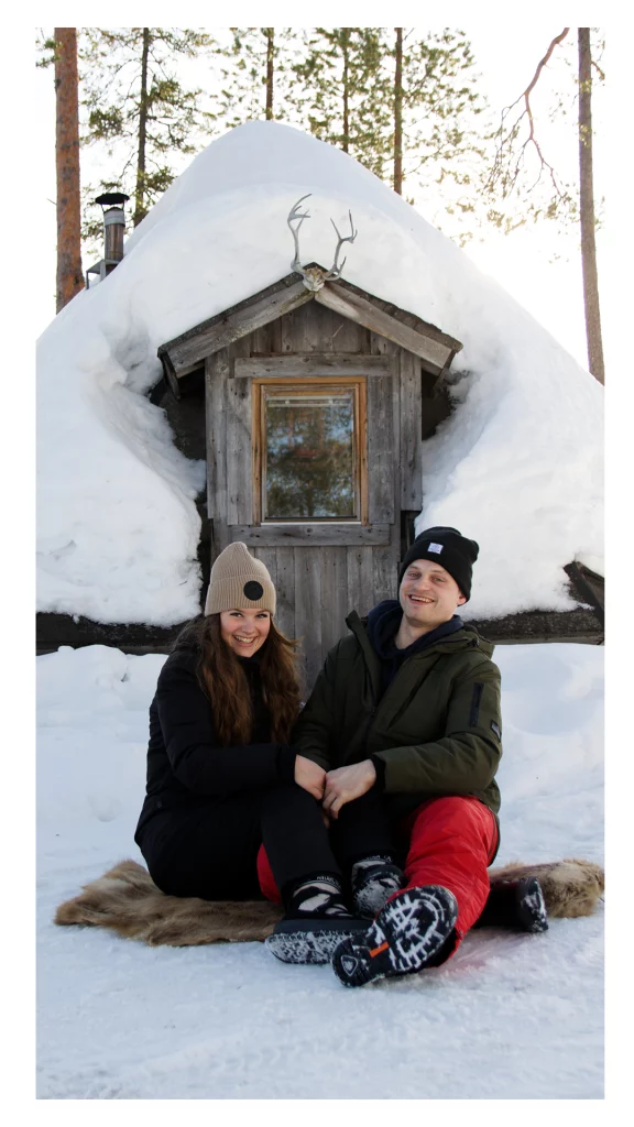 joli couple à Luosto seance photo