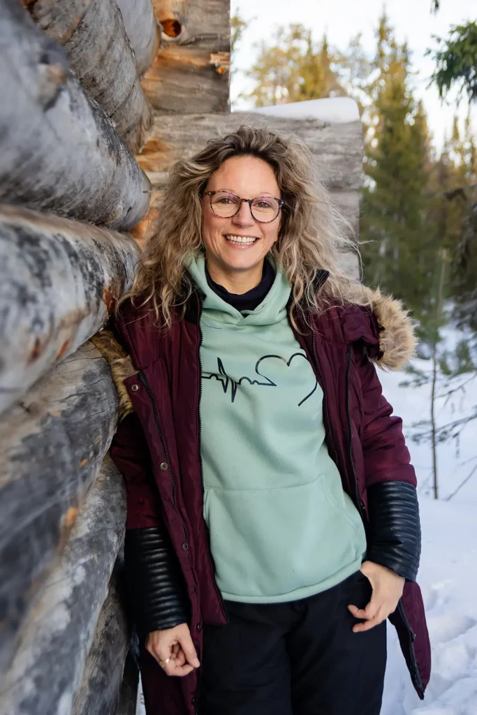 portrait femme blonde hiver