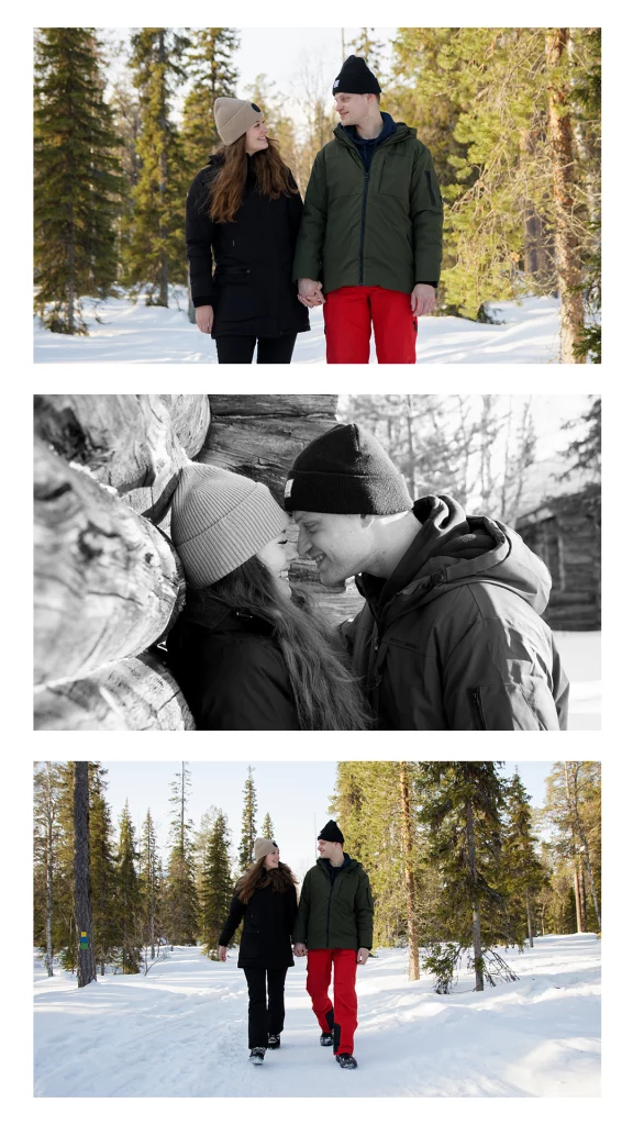 Rire couple neerlandais Luosto seance photo fun