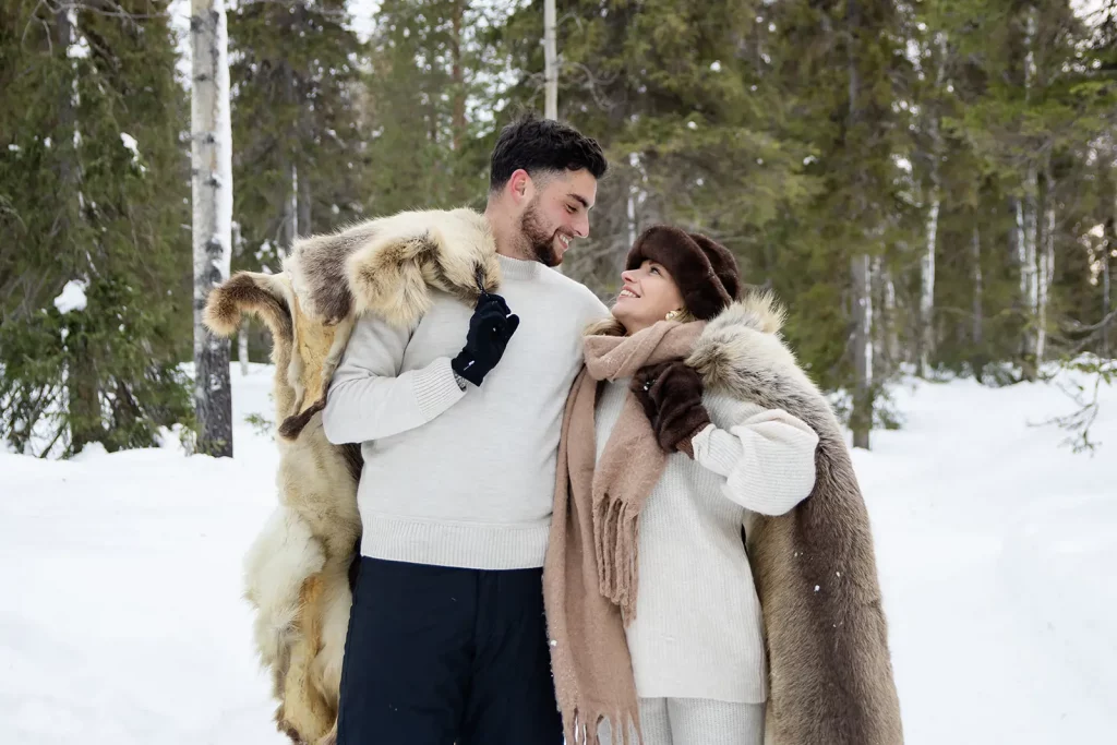 couple à Luosto session photo