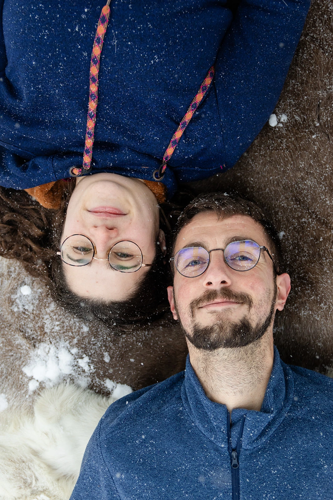 couple sur peaux de rennes Luosto, Finlande